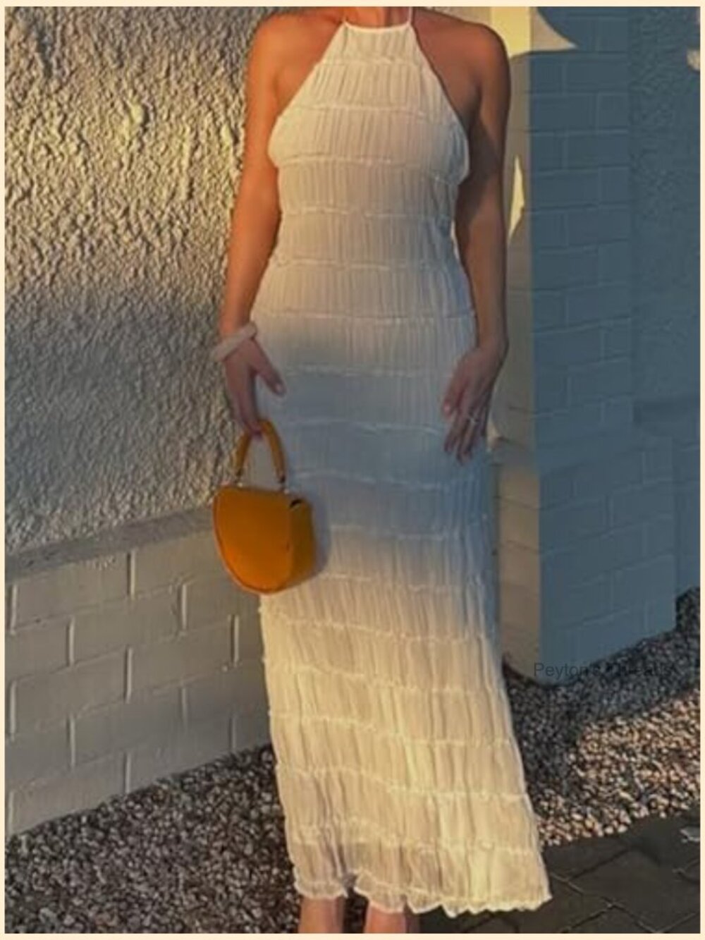 Halter Maxi Dress Flowy Bodycon Boho Long Sundress Beach Vacation Wear - Picture 2 of 6